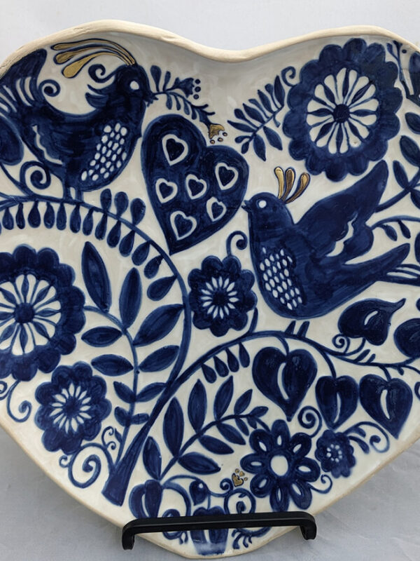 A heart shaped ceramic creation by Amila Ranasinghe
