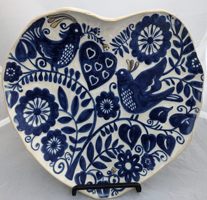 A heart shaped ceramic creation by Amila Ranasinghe